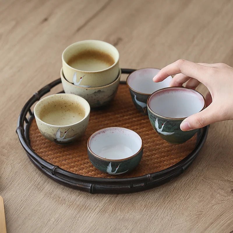 CHANSHOVA 100ml Chinese Retro Style Kiln Change Handmade Ceramic Teacup China Porcelain Tea Cup Coffee Cups Tea Bowl Set H501 - China Tea Store