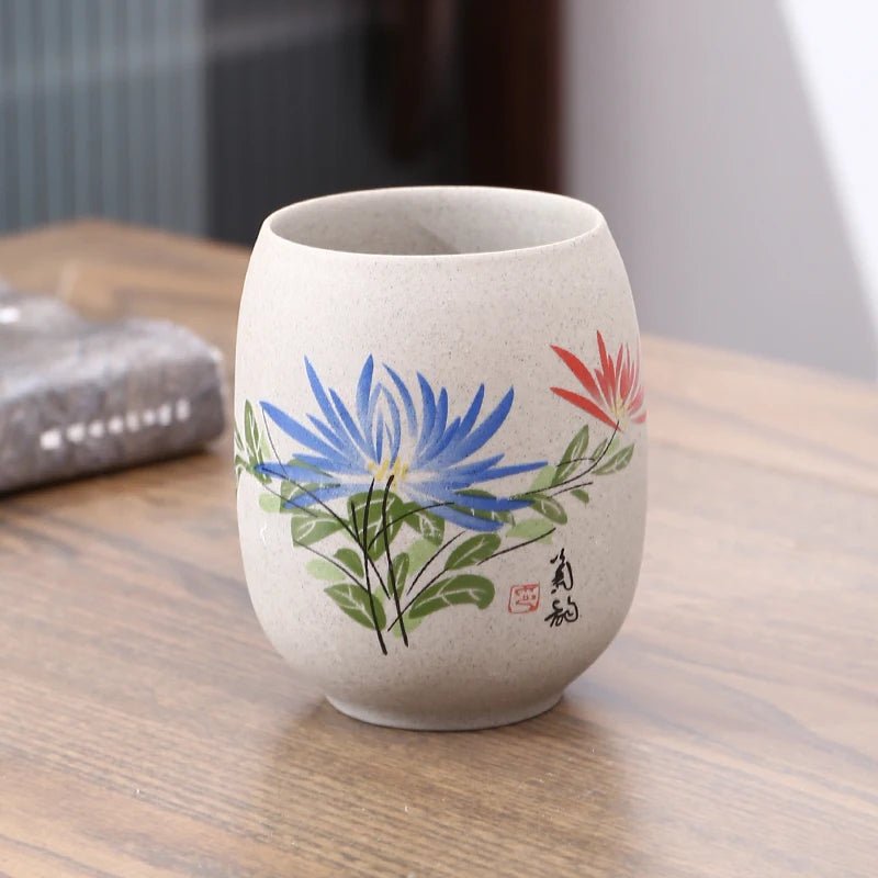 CHANSHOVA 175ml Chinese retro style Handpainted Flowers and plants Ceramic Teacup China Coarse pottery Tea cup Coffee cups H393 - China Tea Store