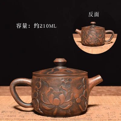 China Jianshui (Not Yixing) Purple Clay Black Ceramic Handmade Full Carving Teapot Kettle Porcelain Kung Fu Tea Set Drinkware - China Tea Store