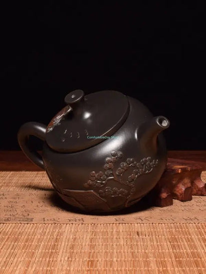 China Jianshui (Not Yixing) Purple Clay Black Ceramic Handmade Full Carving Teapot Kettle Porcelain Kung Fu Tea Set Drinkware - China Tea Store