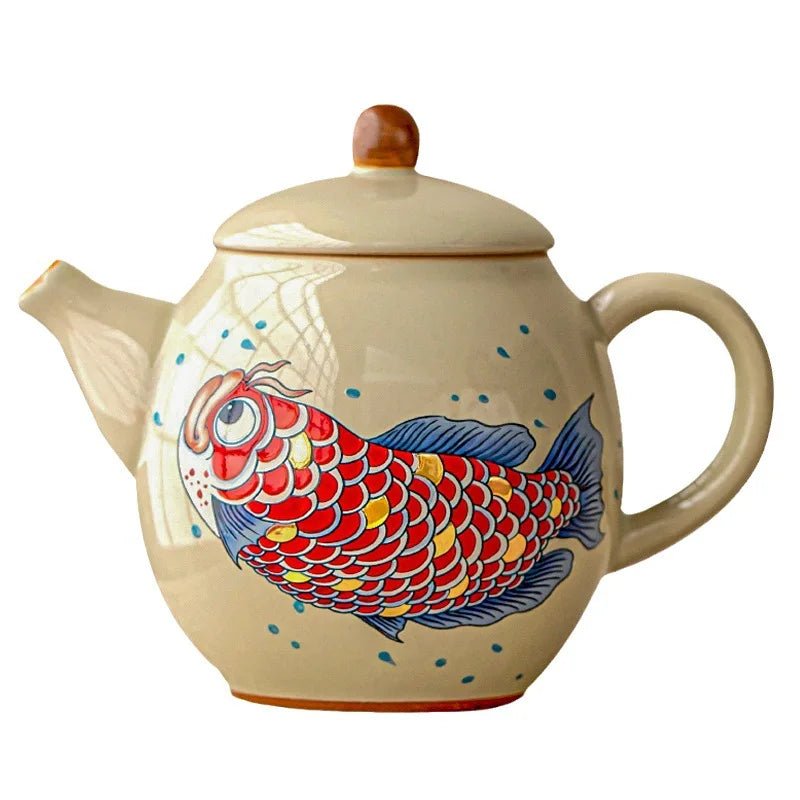 Chinese arowana teapot ceramic household teacup single pot tea machine Chinese retro kung fu tea set - China Tea Store