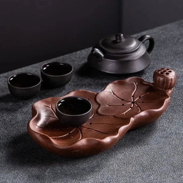 Chinese Purple Clay Tea Tray Household Water Storage Type Tea Sea Creative Zisha Pot Bearing Antique Tea Set Trays Decorative - China Tea Store