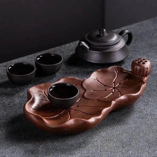 Chinese Purple Clay Tea Tray Household Water Storage Type Tea Sea Creative Zisha Pot Bearing Antique Tea Set Trays Decorative - China Tea Store