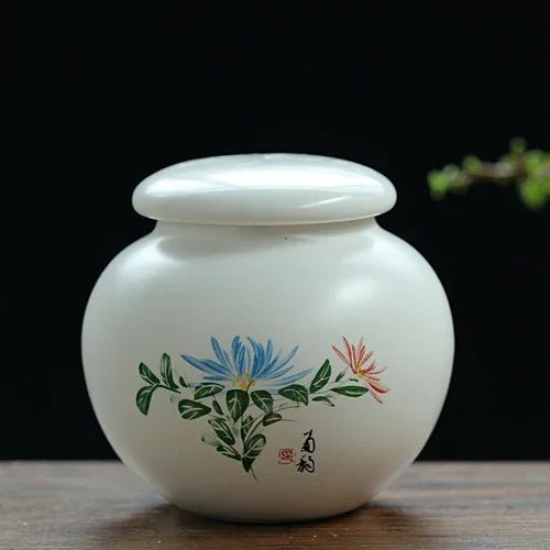 Chinese Style Ceramic Tea Caddy Travel Tea Boxes Portable Tea Tin Containers Powder Spice Sealed Jar Oolong Coffee Storage Tank - China Tea Store