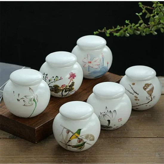 Chinese Style Ceramic Tea Caddy Travel Tea Boxes Portable Tea Tin Containers Powder Spice Sealed Jar Oolong Coffee Storage Tank - China Tea Store