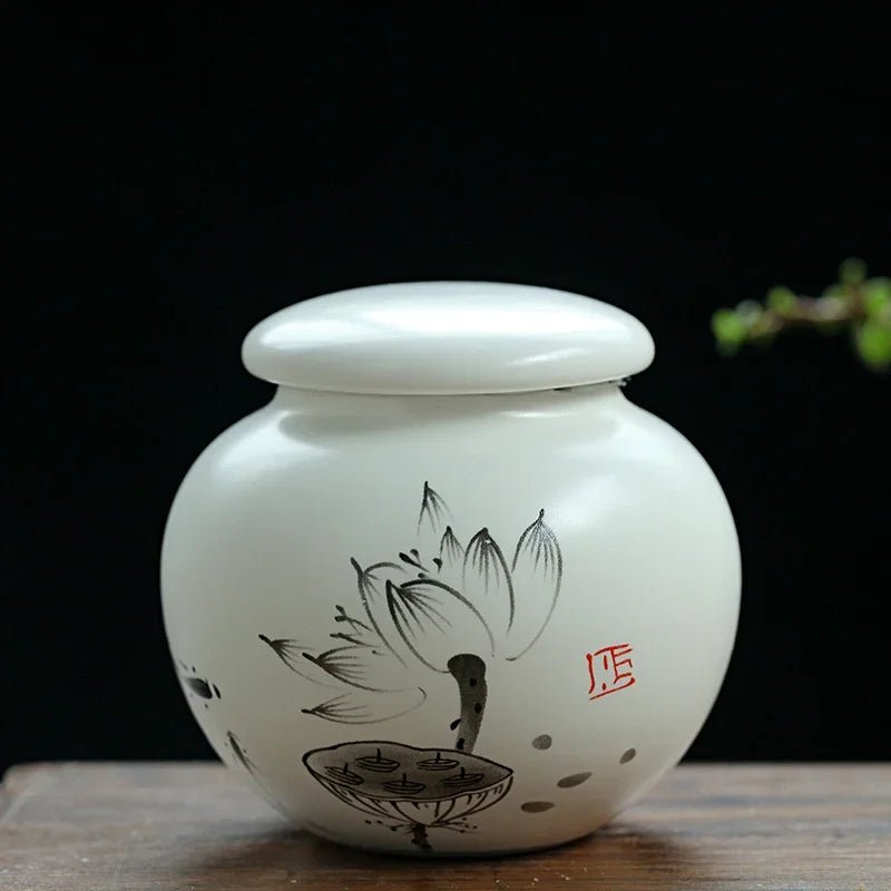 Chinese Style Ceramic Tea Caddy Travel Tea Boxes Portable Tea Tin Containers Powder Spice Sealed Jar Oolong Coffee Storage Tank - China Tea Store