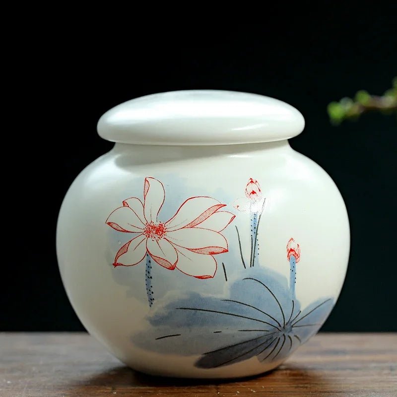 Chinese Style Ceramic Tea Caddy Travel Tea Boxes Portable Tea Tin Containers Powder Spice Sealed Jar Oolong Coffee Storage Tank - China Tea Store