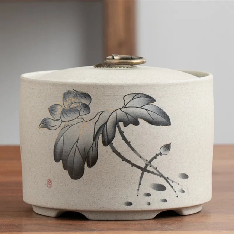 Chinese Style Ceramics Tea Caddy Household Storage Tank Travel Tea Bag Coffee Biscuits Sealed Jar Dried Fruit Snacks Containers - China Tea Store