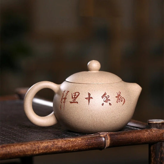 chinese tea pot real yixing zisha duan clay marked lotus root handpainted 9 infuser holes xishi pot 80ml - China Tea Store