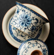 Chinese Traditional Blue and Flower Ru Kiln Gaiwan Teacup Handmade Ceramic Tea Tureen Household Tea Bowl Travel Portable Teaware - China Tea Store