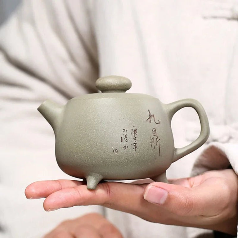 Chinese Yixing Authentic Tea Pot Handmade Purple Clay Teapot Raw Ore Green Bean Mud Kettle Tea Ceremony Customized Gifts 200ml - China Tea Store