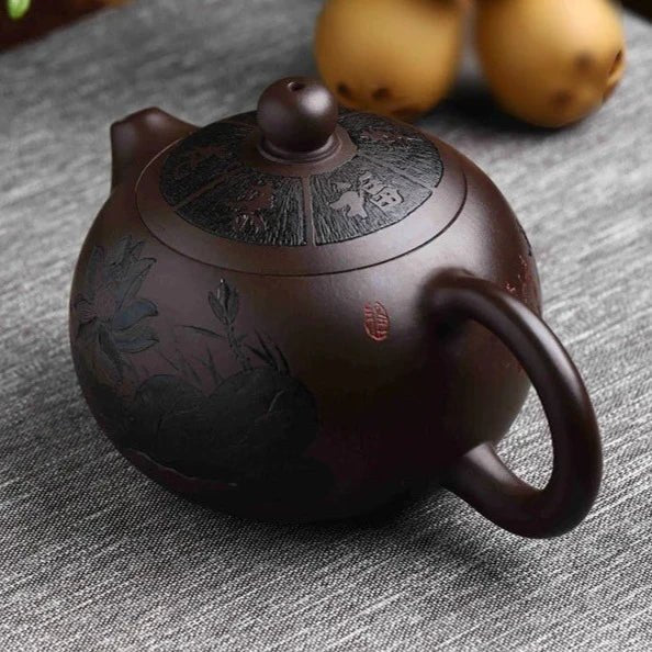 Chinese Yixing Handmade Teapot, Purple Clay Pot, Baimu Purple Egg, Elegant Room, Liuxiang Xishi Pot, Drinking Pu'er, 300ml - China Tea Store