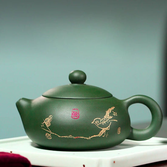 Chinese Yixing Teapot Purple Clay Filter Xishi Teapots Beauty Kettle Raw Ore Green Clay Handmade Tea Set Authentic 170ml - China Tea Store