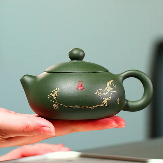 Chinese Yixing Teapot Purple Clay Filter Xishi Teapots Beauty Kettle Raw Ore Green Clay Handmade Tea Set Authentic 170ml - China Tea Store