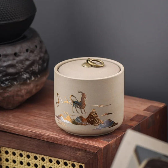 Creative Ceramic Storage Jar Purple Clay Storage Tea Jar Moistureproof Home Candy Nut Sealed Box Food Storage Container Gift New - China Tea Store