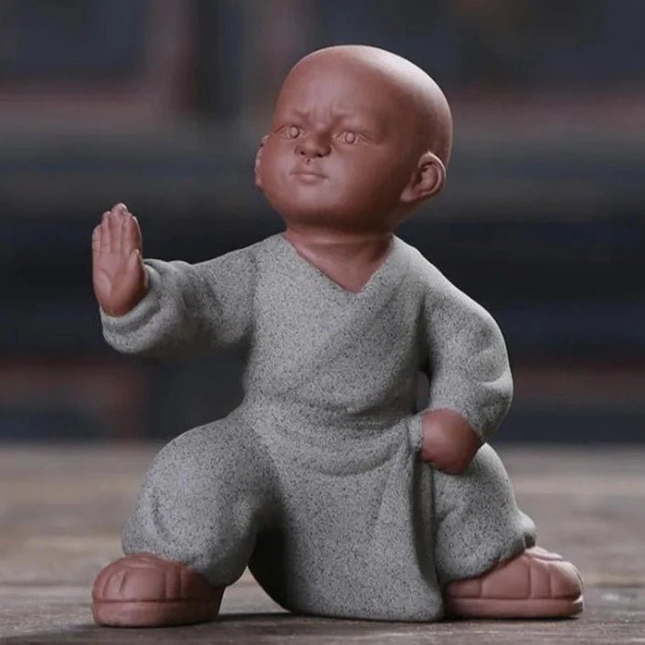 Creative Ceramic Tai Chi Kung Fu Little Monks Ornaments Purple Clay Small Tea Pets Teahouse Table Decoration Accessories - China Tea Store