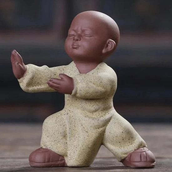 Creative Ceramic Tai Chi Kung Fu Little Monks Ornaments Purple Clay Small Tea Pets Teahouse Table Decoration Accessories - China Tea Store