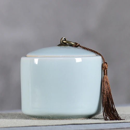 Creative Cracked Ceramic Tea Caddy with Lid Porcelain Sealed Candy Caddy Portable Tea Box Desktop Decoration Home Decoration New - China Tea Store