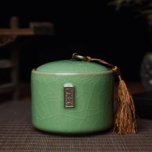 Creative Cracked Ceramic Tea Caddy with Lid Porcelain Sealed Candy Caddy Portable Tea Box Desktop Decoration Home Decoration New - China Tea Store