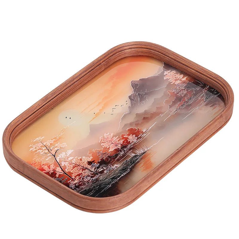 Creative Glass Tray Tea Tray Small Pot Bearer Household Chinese Retro Bamboo Teapot Cushion Dry Bubble Table - China Tea Store