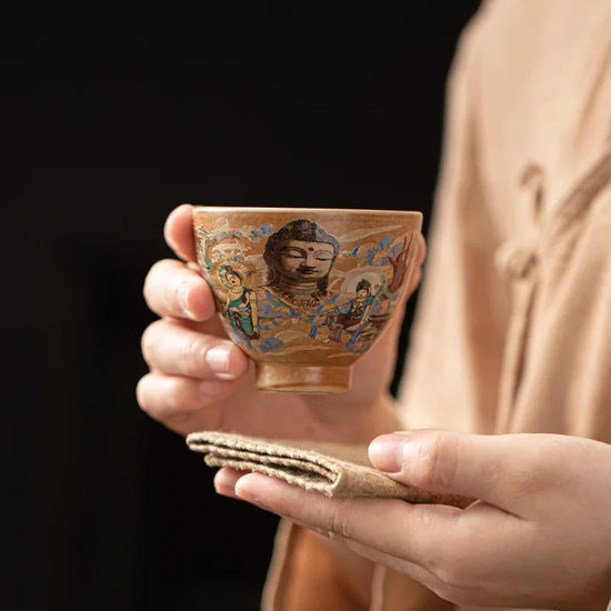 Dunhuang Culture Master Cup Handmade Retro Goblet Personal Dedicated Tea Cup Household Ceramic Cup Tea Bowl - China Tea Store