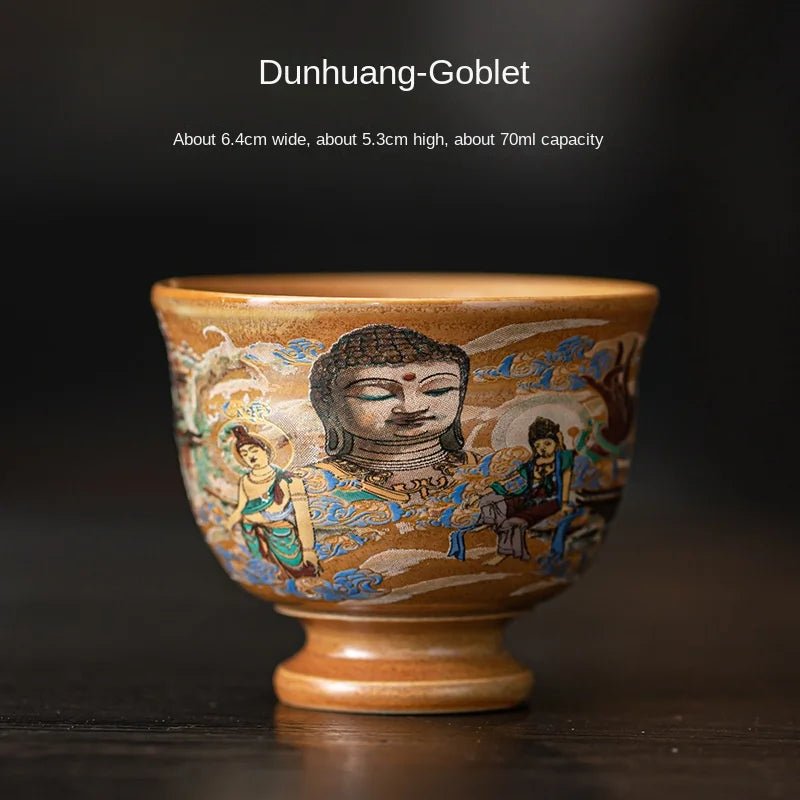 Dunhuang Culture Master Cup Handmade Retro Goblet Personal Dedicated Tea Cup Household Ceramic Cup Tea Bowl - China Tea Store