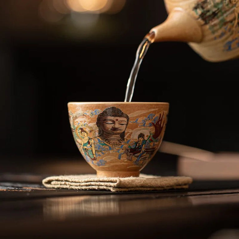 Dunhuang Culture Master Cup Handmade Retro Goblet Personal Dedicated Tea Cup Household Ceramic Cup Tea Bowl - China Tea Store