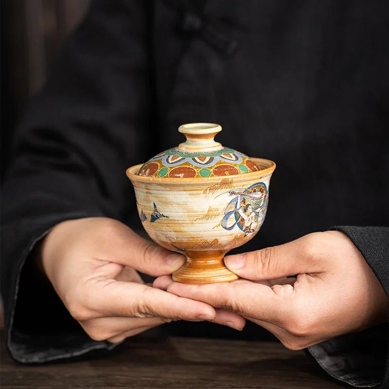 Dunhuang Tureen Single Cup Household Kweichow Moutai Cultural and Creative Kung Fu Tea Set High - End Tea Brewing Bowl Gaiwan - China Tea Store