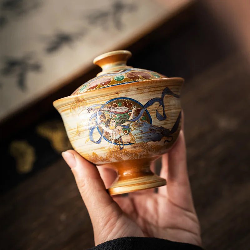 Dunhuang Tureen Single Cup Household Kweichow Moutai Cultural and Creative Kung Fu Tea Set High - End Tea Brewing Bowl Gaiwan - China Tea Store