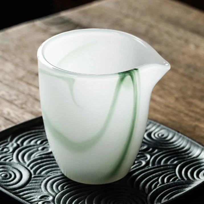 Emerald - green Ink Jade Porcelain Fair Cup Glass Large Thickened Heat - resistant Glass Tea Dispenser Chinese Kungfu Tea Cup - China Tea Store