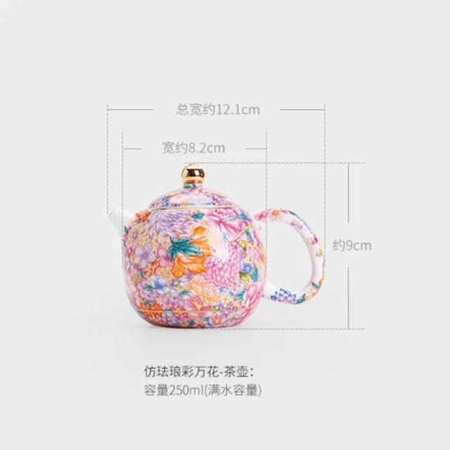 Enamel Colored Flower Dragon Egg Tea Pot Handmade Ceramic Teapots Kung Fu Tea Set Household Tea Pot - China Tea Store