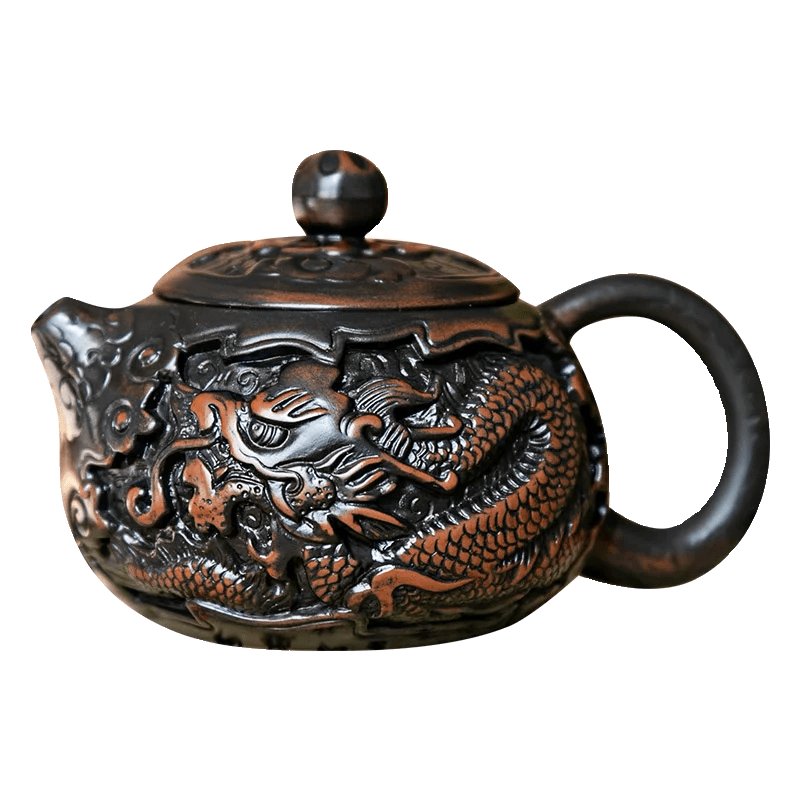 etro Carving Purple Pottery Teapot Ceramic Household Kettle Pot Kung Fu Tea Set Pure Handmade Teapot Teapot for Tea Puer Tea - China Tea Store