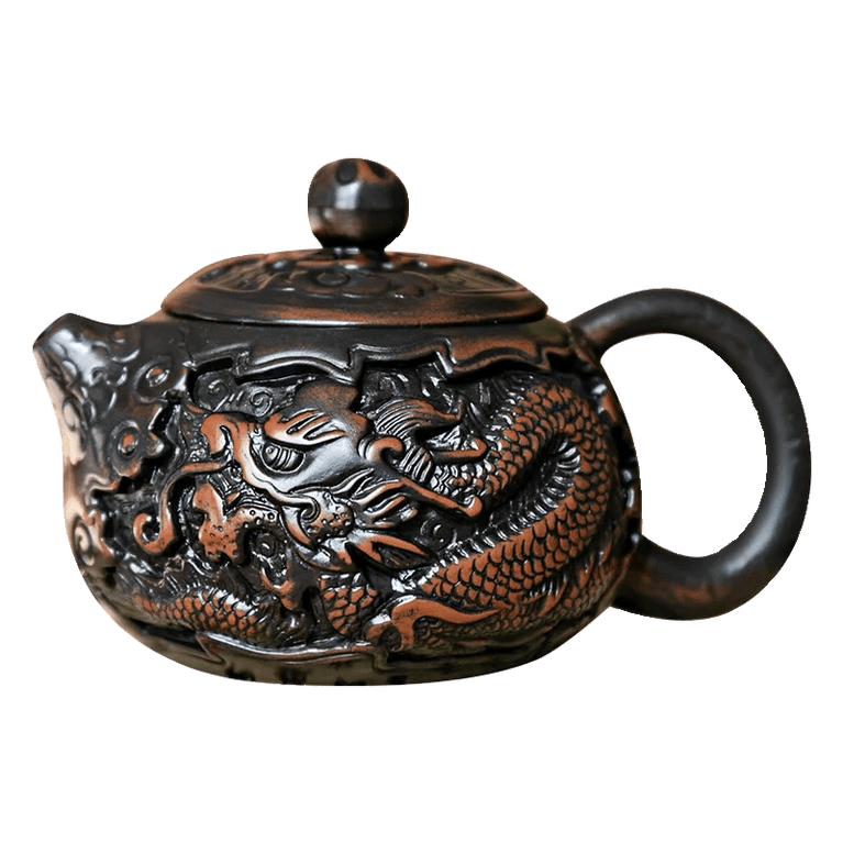 etro Carving Purple Pottery Teapot Ceramic Household Kettle Pot Kung Fu Tea Set Pure Handmade Teapot Teapot for Tea Puer Tea - China Tea Store