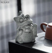 1pc Hand-carved Stone Tea Pet Boutique Fengshui Lucky Cat Ornaments Zen Chinese Tea Accessories Home Desktop Decoration