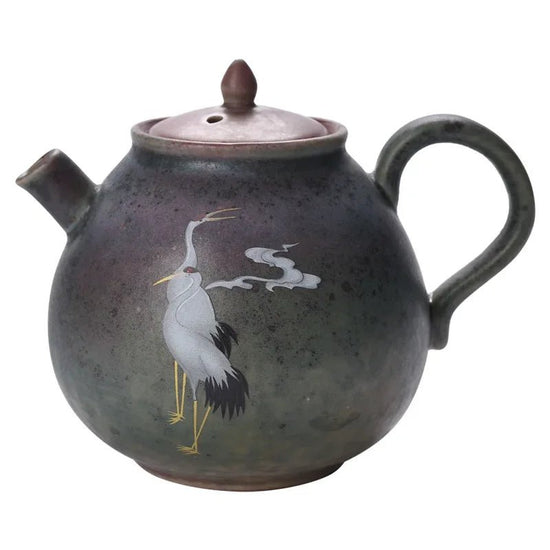 Fairy Crane kiln change teapot household ceramic Japanese handmade retro tea brewing kung fu single pot tea divider - China Tea Store