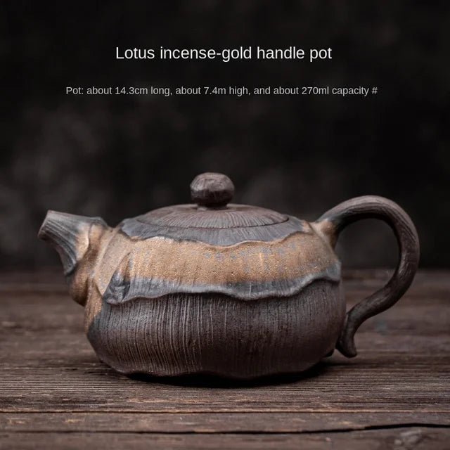 Gilded Iron Glaze Lotus Fragrance Pot Pu'er Tea Maker Mug Teapot Clay Coffeeware Teaware Puer Tea Cup Set Yixing Clay Kettle Bar - China Tea Store