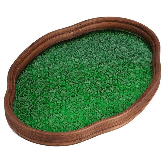 Glass Begonia Bamboo Tea Tray Household Small Tea Table Tea Making Tray Kung Fu Glass Serving Tray - China Tea Store