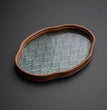 Glass Begonia Bamboo Tea Tray Household Small Tea Table Tea Making Tray Kung Fu Glass Serving Tray - China Tea Store