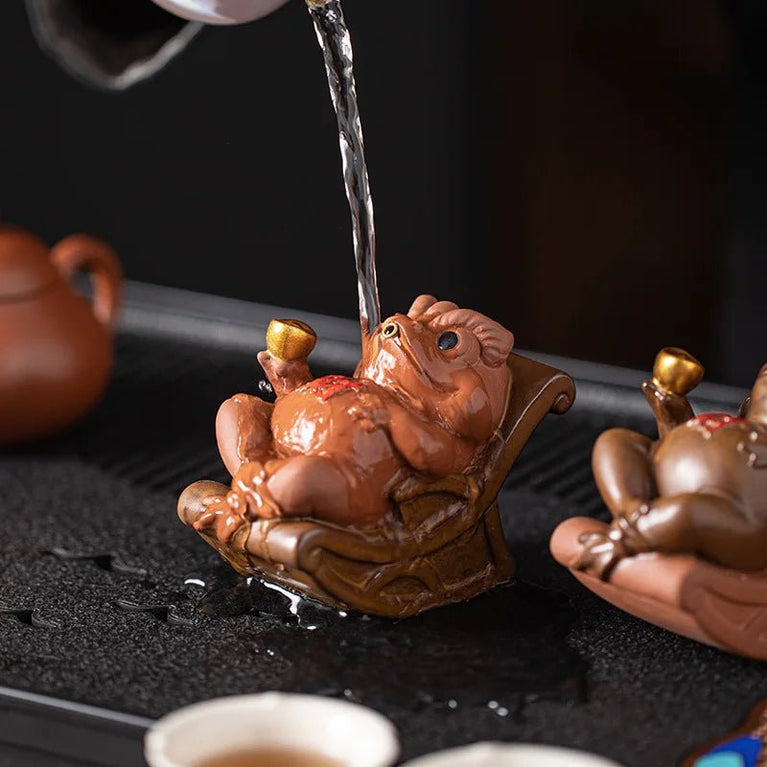 Golden Toad Tea Pet Decoration Attracting Wealth Toad Creative Tea Ceremony Accessories Tea Table Fragrance Insertion Decoration - China Tea Store