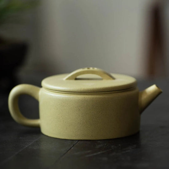 Green Large Mouth Flat Han Tile Purple Clay Pot Yixing Raw Ore Green Mud Practical Teapot Chinese Style Kong Fu Tea Set - China Tea Store