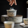 Hand - painted Bamboo Gaiwan High White Porcelain Blue and White Hand - painted Cover Bowl Chinese Kungfu Tea Bowl - China Tea Store