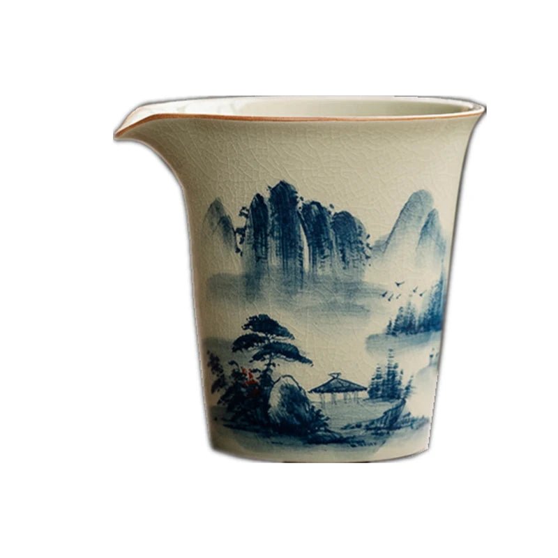 Hand Painted Landscape Fair Cup Ceramic Blue Kung Fu Vintage Tea Sea Chinese Teacup Teaware Tea Ceremony Utensil - China Tea Store