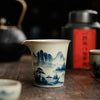 Hand Painted Landscape Fair Cup Ceramic Blue Kung Fu Vintage Tea Sea Chinese Teacup Teaware Tea Ceremony Utensil