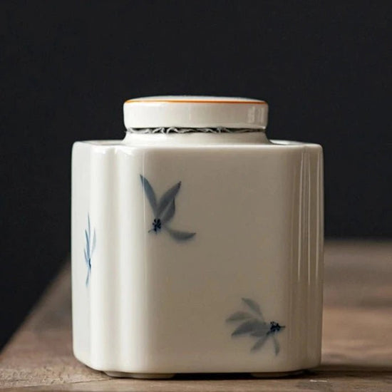 Hand Painted Orchid Tea Caddy Ceramic Jar Sealed Jar Portable Tea Box Storage Tank Storage Box Tea Container Tea Can Candy Jars - China Tea Store