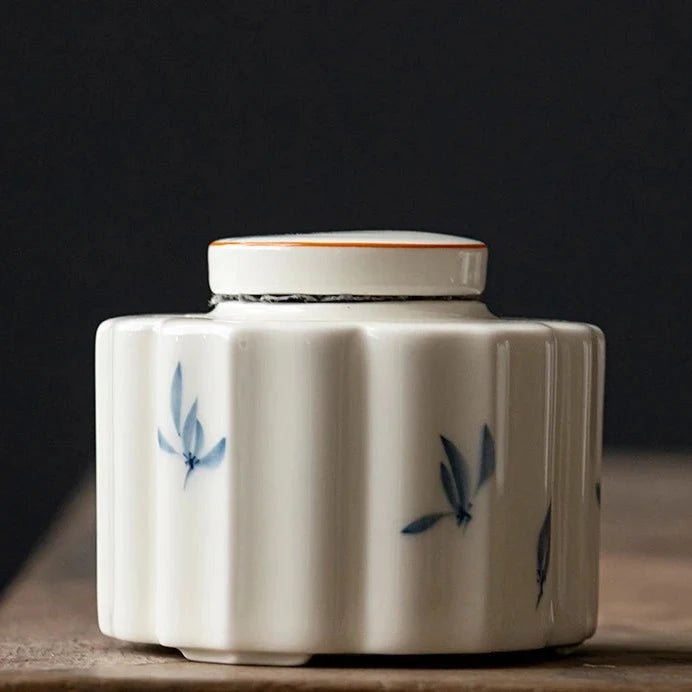 Hand Painted Orchid Tea Caddy Ceramic Jar Sealed Jar Portable Tea Box Storage Tank Storage Box Tea Container Tea Can Candy Jars - China Tea Store