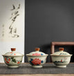 Hand Painted Peony Gaiwan For Tea Ceramic Tureen With Lid Teaware Chinese Persimmon Tea Bowl Chawan Lily Deng's store - China Tea Store