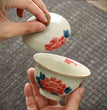 Hand Painted Peony Gaiwan For Tea Ceramic Tureen With Lid Teaware Chinese Persimmon Tea Bowl Chawan Lily Deng's store - China Tea Store