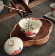 Hand Painted Peony Gaiwan For Tea Ceramic Tureen With Lid Teaware Chinese Persimmon Tea Bowl Chawan Lily Deng's store - China Tea Store