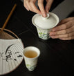 Hand Painted The Taihu Lake Green Bamboo Smell Cup Chinese Ceramic Single White Teacup - 50ml - China Tea Store