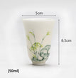 Hand Painted The Taihu Lake Green Bamboo Smell Cup Chinese Ceramic Single White Teacup - 50ml - China Tea Store